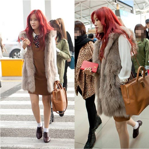 T-ara&rsquo;s Hyomin receives attention for her chic airport fashion