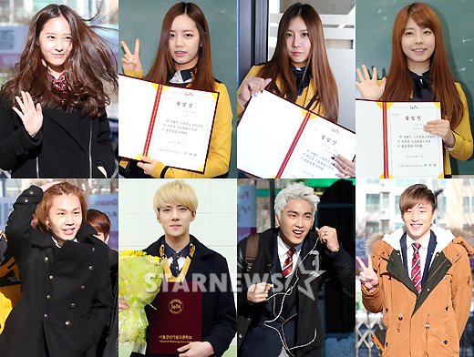 Numerous idol stars graduate from high school